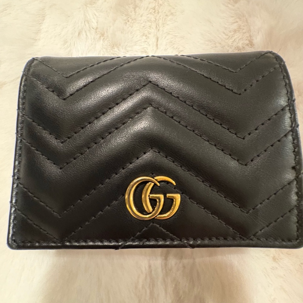 Authentic Black Gucci GG Marmont Wallet